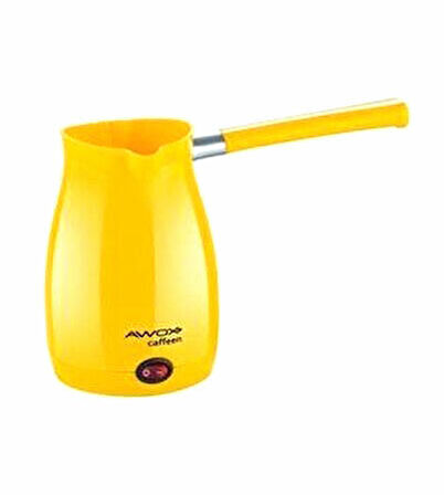 AW-OX CAFFEEN  SARI  ELEKTRİKLİ CEZVE  TÜRK KAHVESİ  MAKİNESİ  PLASTİK   ÇİFT AĞIZ   0.4LT - 5 FİNCAN   1000W-Findit