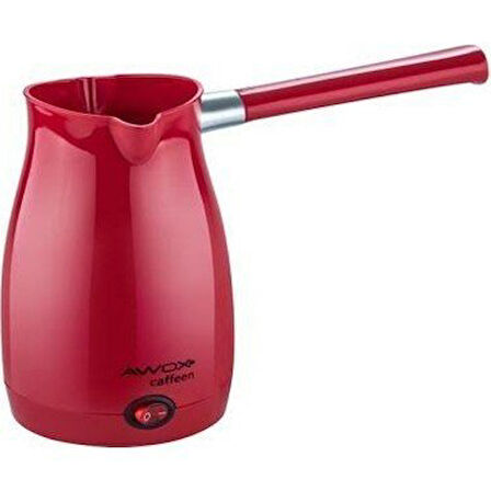 AW-OX CAFFEEN  KIRMIZI  ELEKTRİKLİ CEZVE  TÜRK KAHVESİ  MAKİNESİ  PLASTİK   ÇİFT AĞIZ   0.4LT - 5 FİNCAN   1000W-Findit