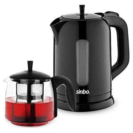 ELEKTRİKLİ CAM DEMLİKLİ PLASTİK ÇAYCI SETİ 1600W 1.7LT - 0.7LT STM-5840-Findit