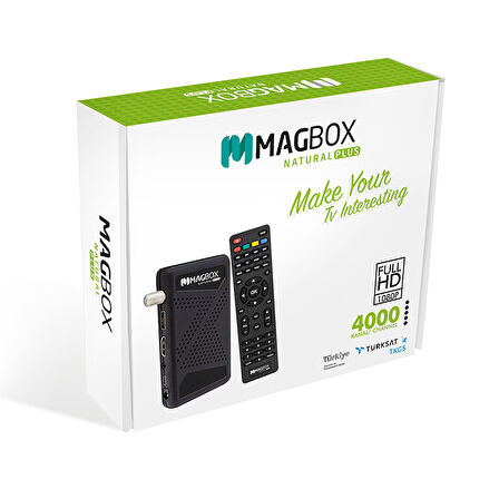 MAGBOX NATURAL PLUS FULL HD + USB MİNİ HD UYDU ALICISI TKGSLİ + YOUTUBELU-Findit