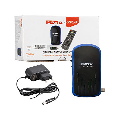 PLATO OSCAR ÇİFT USBLİ TKGSLİ DISPLAY GÖZLÜ+TUŞLU HD UYDU ALICISI-Findit
