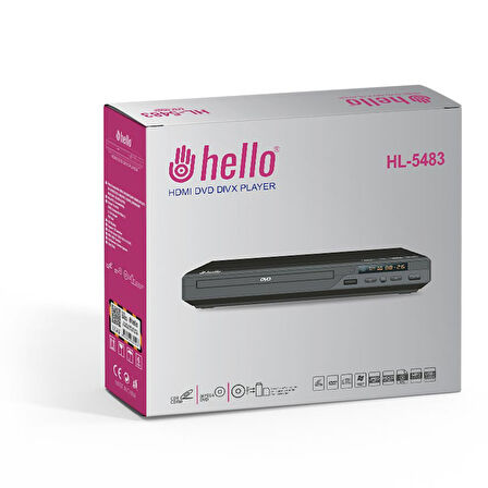 HELLO HL-5483 USB-HDMI DVD/DIVX KUMANDALI HD DVD PLAYER-Findit