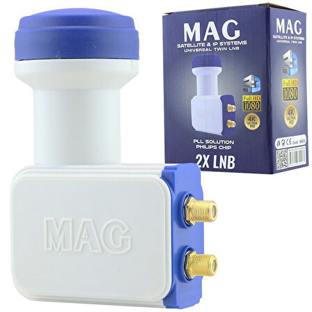 MAG ÇİFTLİ TWİN LNB ALTIN UÇLU PHI LIPS CHİP 0.1DB-Findit