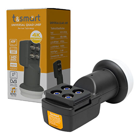 TSMART 0.1DB ULTRA HD 4K UNIVERSAL QUAD DÖRT ÇIKIŞLI LNB-Findit