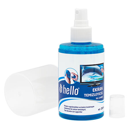 HELLO HL-14408 SPREY + FİBER BEZ + FIRÇA 200ML LCD EKRAN TEMİZLEME SETİ-Findit