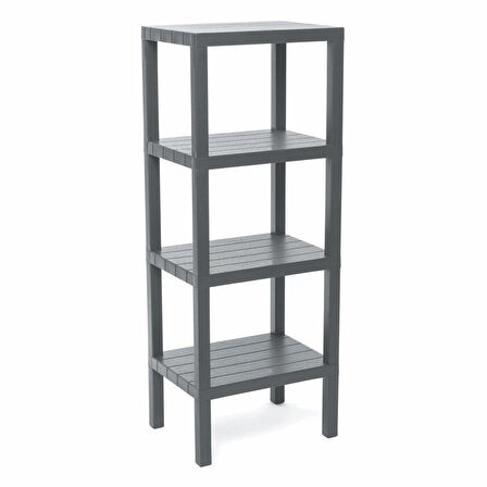 4 RAFLI GRİ MODÜLER ÜNİTE PLASTİK 38x29x100 cm-Findit