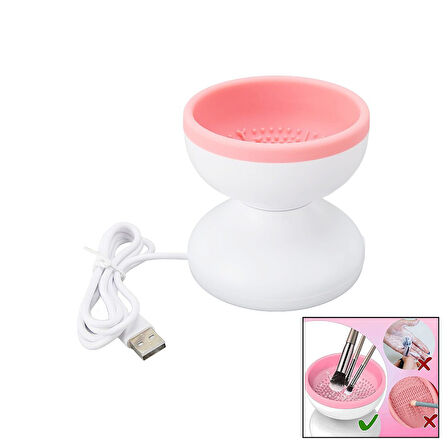 MAKEUP BRUSH CLEANER MAKYAJ FIRÇA TEMİZLEME MAKİNESİ  USB ÇALIŞMA - SİLİKON TIRTIKLI HAZNE-Findit