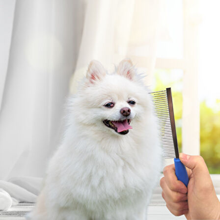 Tüy Açıcı Kedi Köpek Tarağı Tek Taraflı Metal Dişli Evcil Hayvan Bakım Fırçası-Findit