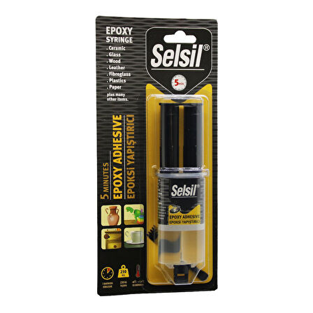 SELSİL EPOXY SYRINGE ADHESİVE ŞIRINGA EPOKSİ YAPIŞTIRICI 28GR. ALÜMİNYUM - CAM - PORSELEN - SERAMİK - AHŞAP - METAL-Findit