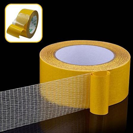 Fiber Örgülü Güçlendirilmiş Çift Taraflı Bant 4cm x 20 mt-Findit