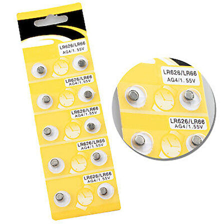 Saat Pili - Düğme Pil 10lu Paket LR626-LR66 AG4-1.55V-Findit