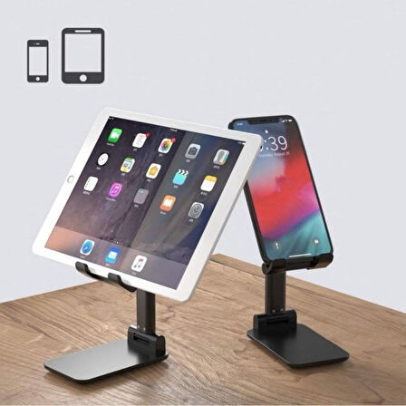 Siyah Aynalı Cep Telefonu Sabitleyici Stand Katlanabilir Ayarlanabilir Telefon Standı-Findit