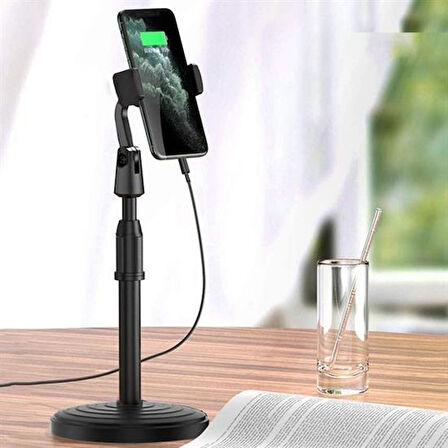 360 Derece Döndürülebilir Masaüstü Teleskopik Telefon Standı Çok Fonksiyonlu Telefon Tutucu-Findit