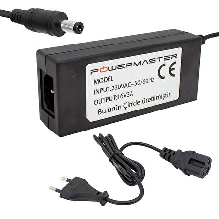 16 VOLT 3 AMPER PLASTİK KASA MASAÜSTÜ SANTRAL ADAPTÖRÜ 5.5*2.5 UÇLU-Findit