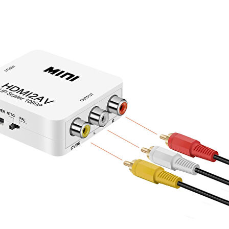 HDMI TO RCA MİNİ MODEL 1920X1080 PLASTİK KASA ÇEVİRİCİ KONVERTÖR-Findit