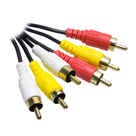 3 RCA + 3 RCA 1.5 METRE STANDART RCA KABLO POŞETLİ-Findit