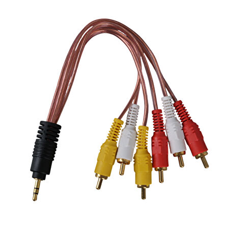 3.5 MM STEREO ERKEK / 6 RCA ERKEK 5+1 KABLO-Findit
