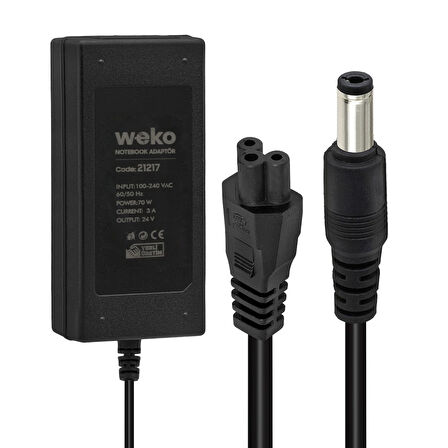24 VOLT - 3 AMPER - 70 WATT 5.5*2.5 UÇLU YERLİ ÜRETİM NOTEBOOK ADAPTÖR-Findit