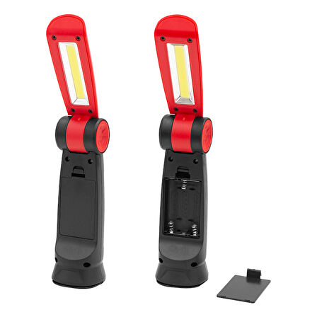 LED+COB IŞIK ÇOK FONKSİYONLU PİLLİ (3*AAA) EL FENERİ-Findit