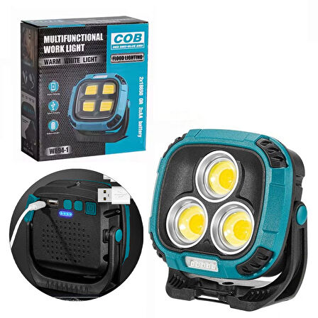 4000K - 7000K - KIRMIZI 3 COB LEDLİ 30 WATT ÇOK FONKSİYONLU ÇALIŞMA LAMBASI (PO WERBANK)-Findit