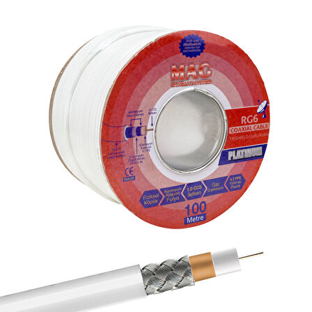 MAG PLATINUM RG6/U4 TRISHIELD 64 TEL ANTEN KABLOSU (100 METRE)-Findit
