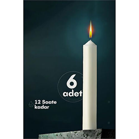 Klasik Mum 6 Adet - Kokusuz Mum