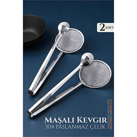 Maşalı Kevgir - Kızartma Maşası - Kızartma Süzgeci Multi 2 ADET