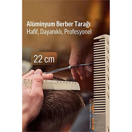 22 cm Alüminyum Saç Kesim Tarağı – Berber Tarağı -Hafif, Dayanıklı, Profesyonel