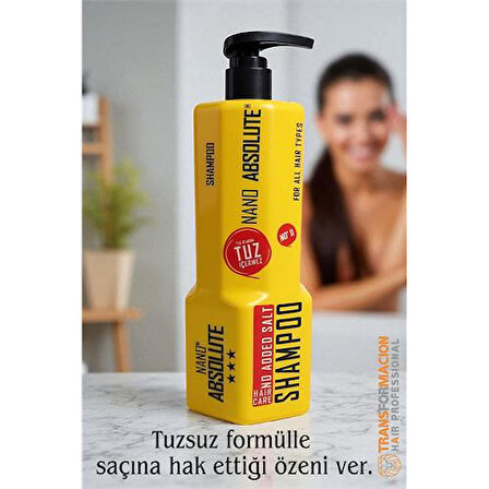 Profesyonel Nano Absolute Tuzsuz Şampuan – 1000 ml, Tüm Saç Tipleri