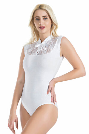 Sıfır Kol Dantelli Kadın Body 336