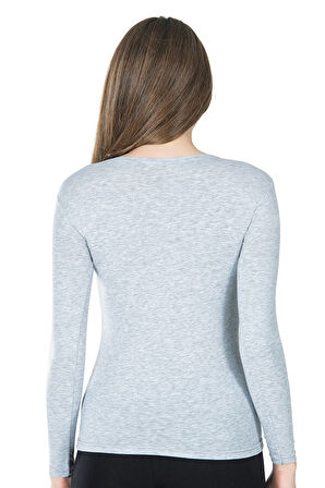 Bisiklet Yaka Uzun Kol Kadın Tişört 244