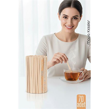 Ahşap Karıştırıcı Kaşık – 70'li Paket | Çay, Kahve ve Servis İçin Hijyenik ve Pratik!