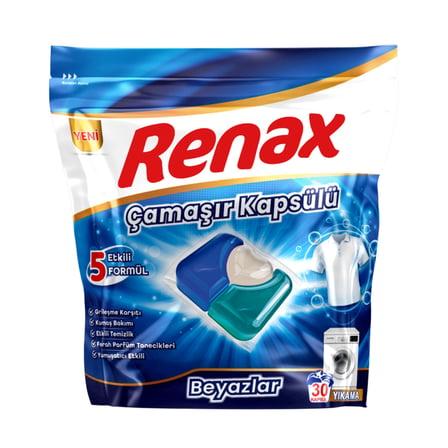 Renax Çamaşır Kapsülü Beyazlar 30'lu 480 G 2 ADET