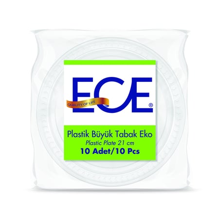 Ece Plastik Tabak 10'lu 21 Cm 2 ADET