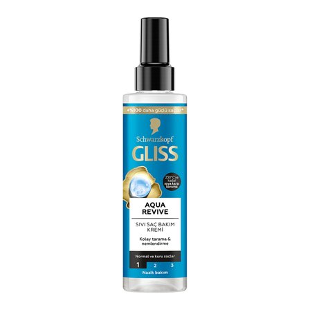 Gliss Aqua Revive Nemlendirici Sıvı Saç Bakım Kremi - Hyaluron ve Deniz Yosunu Özü ile 200 ml  3 ADET