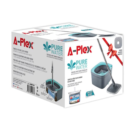 A Plex Pure Water Temizlik Seti Kare Mop + 1 Yedek 3 ADET