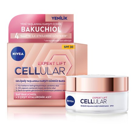 NIVEA Cellular Expert Lift Saf Bakuchiol ve Hyaluronik Gündüz Kremi 50ml 3 ADET