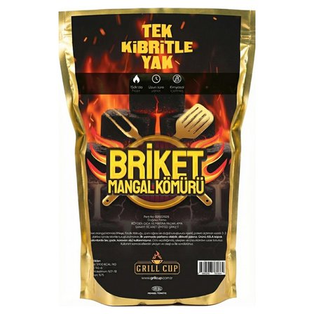 Grill Cup Briket Mangal Kömürü 1.8 Kg 4 ADET