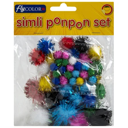 Fly Simli Pon Pon Karışık 50'Li Paket 5 ADET