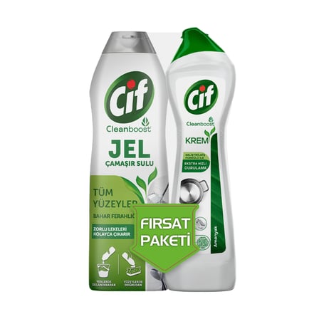 Cıf Krem Amonyak 750 Ml + Cif Jel Bahar Ferahlığı 750 Ml