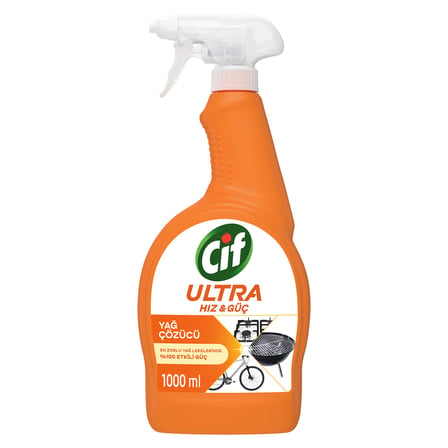 Cif Ultra Hız & Güç Yağ Çözücü Sprey Leke ve Kir Çıkarıcı 1000 Ml