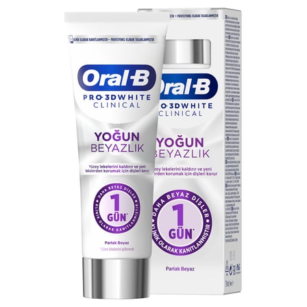 Oral-B 3D White Clinical Parlak Beyazlatıcı Diş Macunu 75 Ml 2 ADET