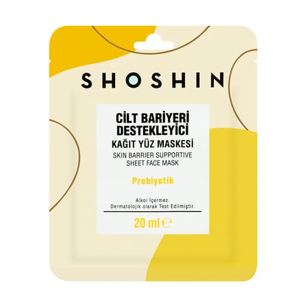 Shoshin Cilt Bariyeri Destekleyici Kağıt Yüz Maskesi Prebiyotik 20 Ml 4 ADET