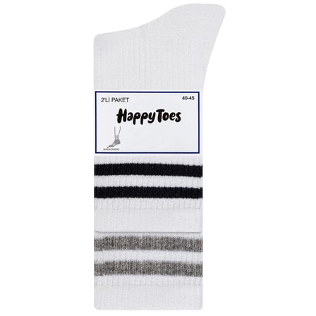 Happy Toes Yarım Soket Spor Çorap 2'li 40-45 4 ADET