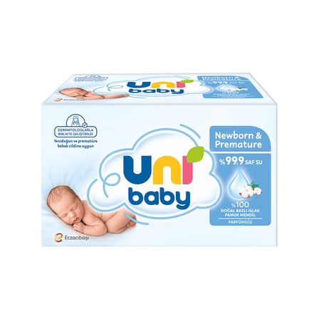 Uni Baby Yenidoğan ve Premature Islak Mendil 3 x 40'lı 4 ADET