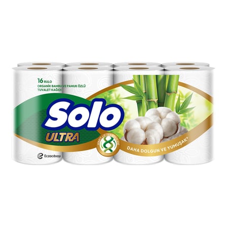 Solo Ultra Organik Bambu & Pamuk Özlü Tuvalet Kağıdı 16'lı 4 ADET