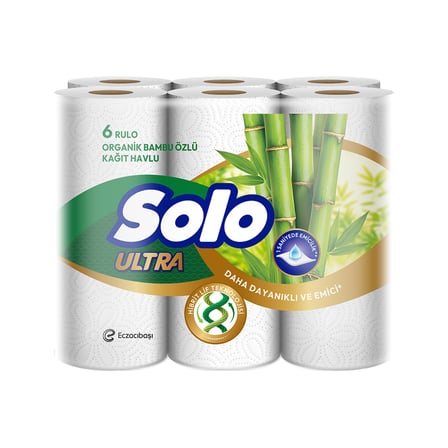 Solo Ultra Organik Bambu Özlü Havlu 6'lı 5 ADET