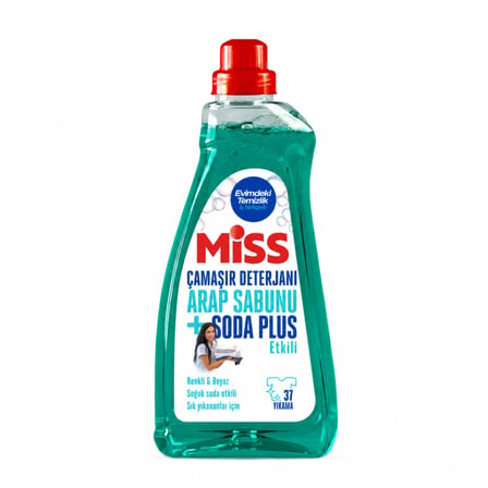 Miss Sıvı Çamaşır Deterjanı Arap Sabunu + Soda Etkili 1.5 L 4 ADET