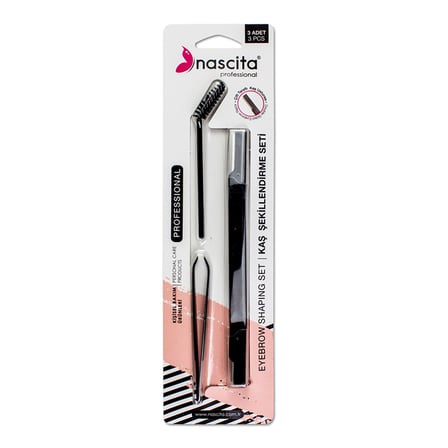 Nascita 3'lü Set (Maskara Fırçası,Cımbız,Razor) 5 ADET