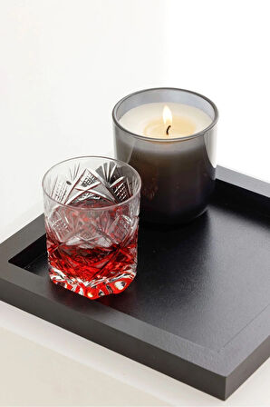 Kare Ahşap Tepsi Sunum Dekorasyon Düzenleyici Siyah-24x24 Cm